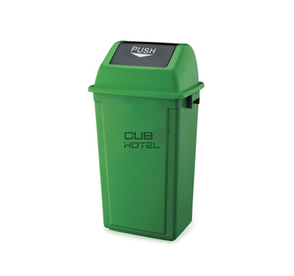 Balde Lixo 60L Tampa Basculante Verde